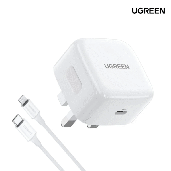 UGREEN 20W Type-C PD Fast Charger With Type-C to Lightning 1 Meter Cable Set – CD137 - 70297