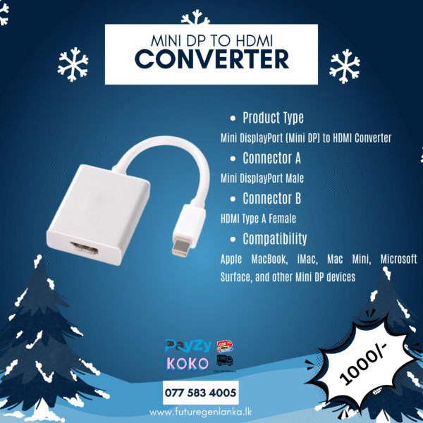 CONVERTER MINI DISPLAY PORT to HDMI