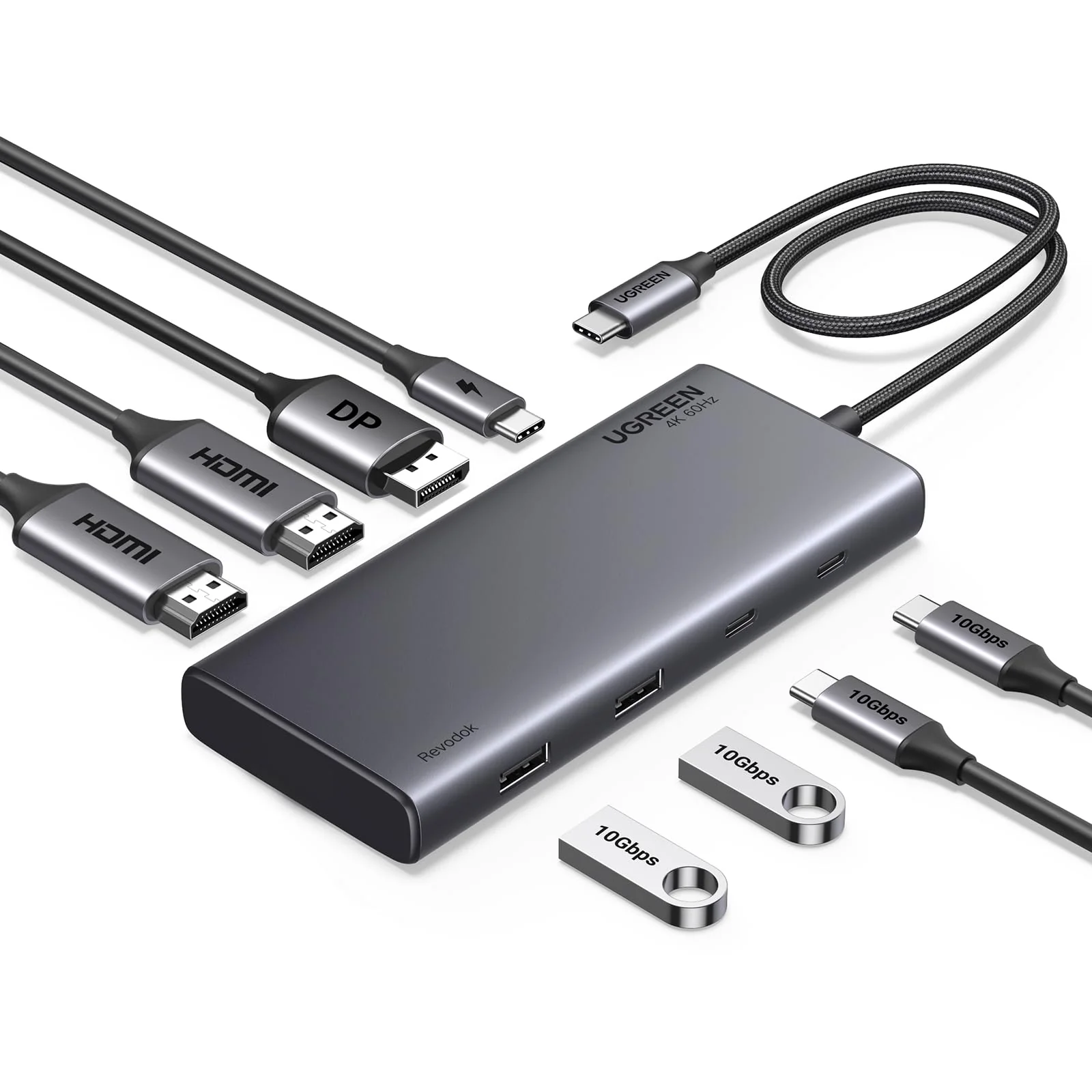 ugreen.lk-hub UGREEN 8-in-1 Revodok Type-C Three Screen Multifunctional Hub – CM639 - 35625 - Image 1